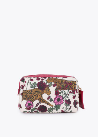 Trousse de Toilette en Nylon Imprimé Tigres et Fleurs
