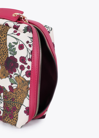 Trousse de Toilette en Nylon Imprimé Tigres et Fleurs