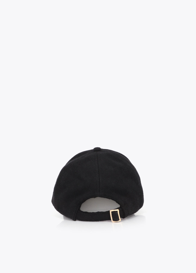 Boné em tecido grosgrain com patch de logotipo