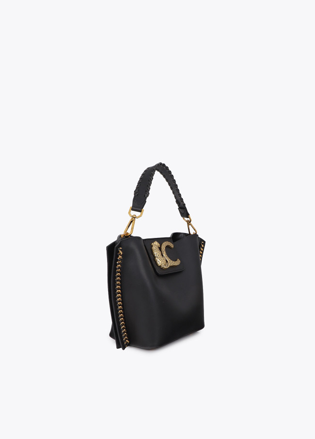 Sac Bandoulière avec Détail Chaîne et Logo Léopard