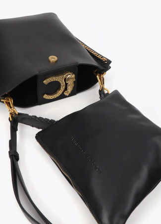 Sac Bandoulière avec Détail Chaîne et Logo Léopard