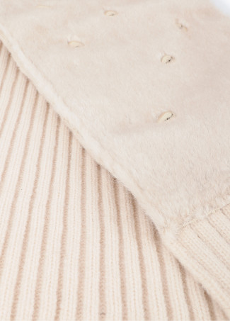 Faux Fur Neck with Metallic Details