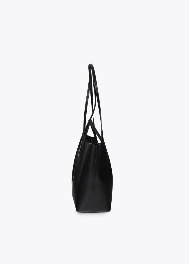 Leather Effect Shopper with Double Handle