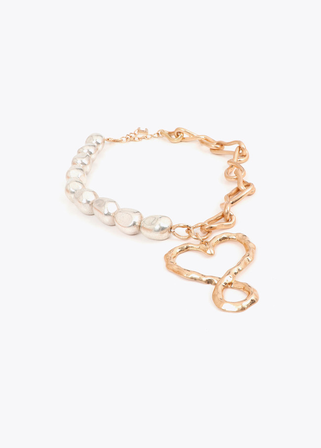 Collana Lunga Perle e Cuore Infinito