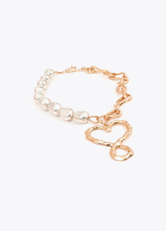 Collana Lunga Perle e Cuore Infinito