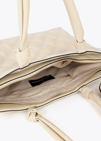 Shopper Acolchoada com Costura Dupla e Alça Tubular