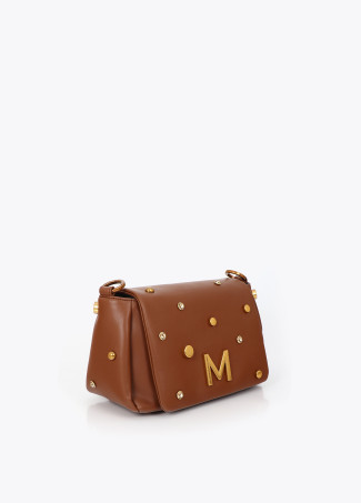 Bolsa tiracolo com aletas e tachas