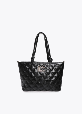 Shopper acolchoada com costura dupla e alça tubular