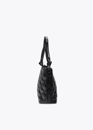 Shopper matelassé avec double couture et poignée tubulaire