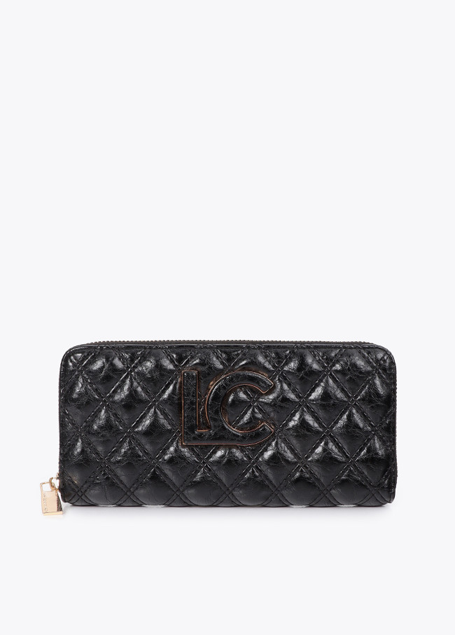 Portefeuille Matelassé avec Double Couture et Tirette...