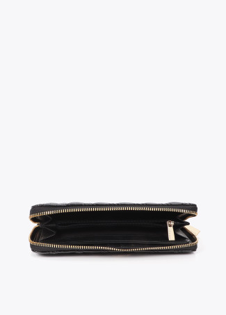 Quilted Wallet with Double Stitch and Tubular Puller