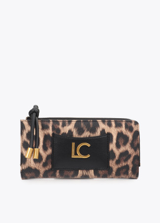 Billetero animal print con bolsillo delantero
