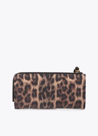 Billetero animal print con bolsillo delantero
