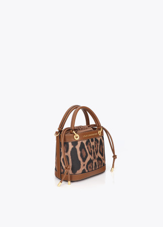Borsa Secchiello Combinata Effetto Pelle e Animalier