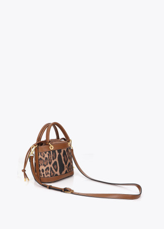 Sac Seau Combiné Effet Cuir et Imprimé Animal