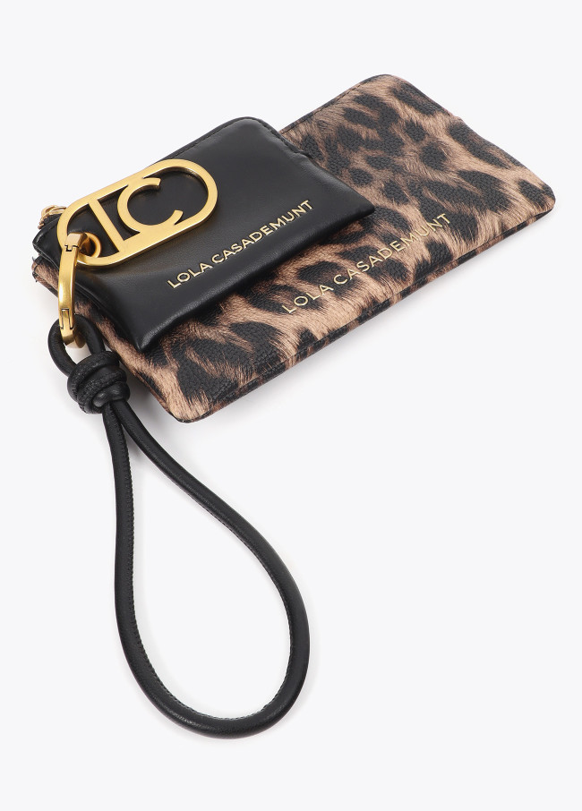 Portefeuille Double Effet Cuir Imprimé Animal...