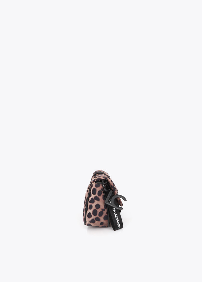 Borsa a Tracolla in Nylon con Stampa Animalier