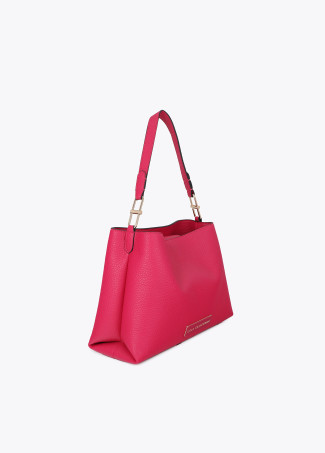 Shopper effet cuir logo ton sur ton