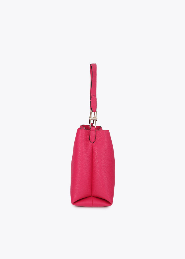 Shopper effet cuir logo ton sur ton