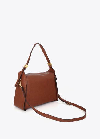 Bolsa Bowling efeito pele com detalhe vazado