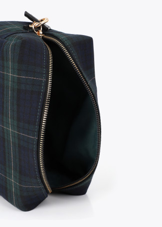 Nécessaire en Tissu Tartan avec Écusson Personnalisé