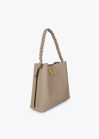 Borsa Shopper con Dettaglio Intrecciato