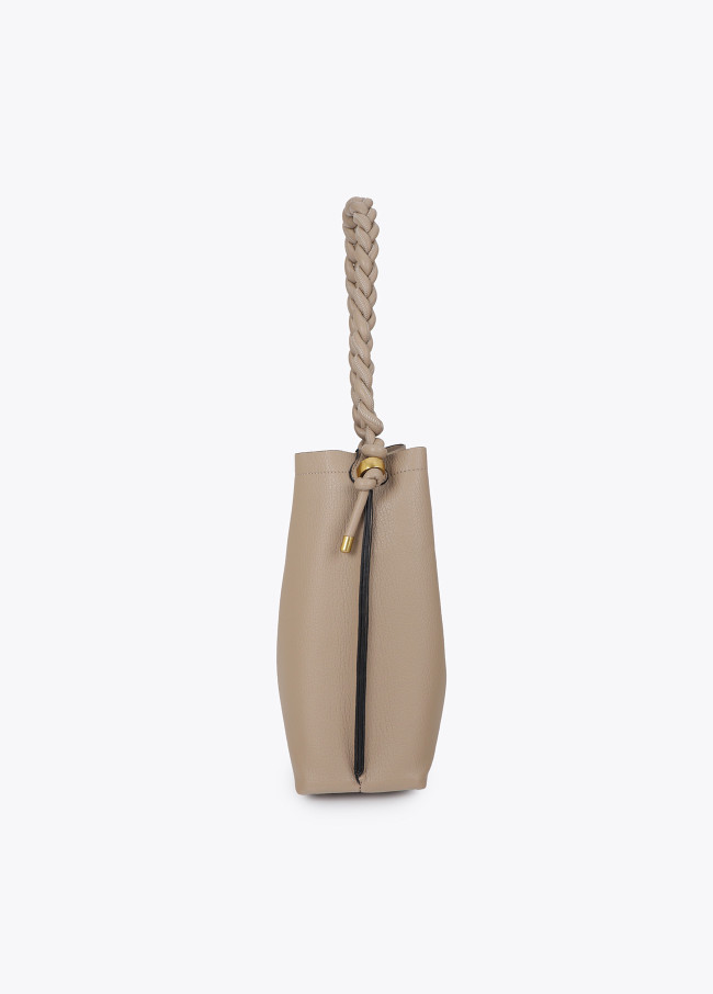 Borsa Shopper con Dettaglio Intrecciato