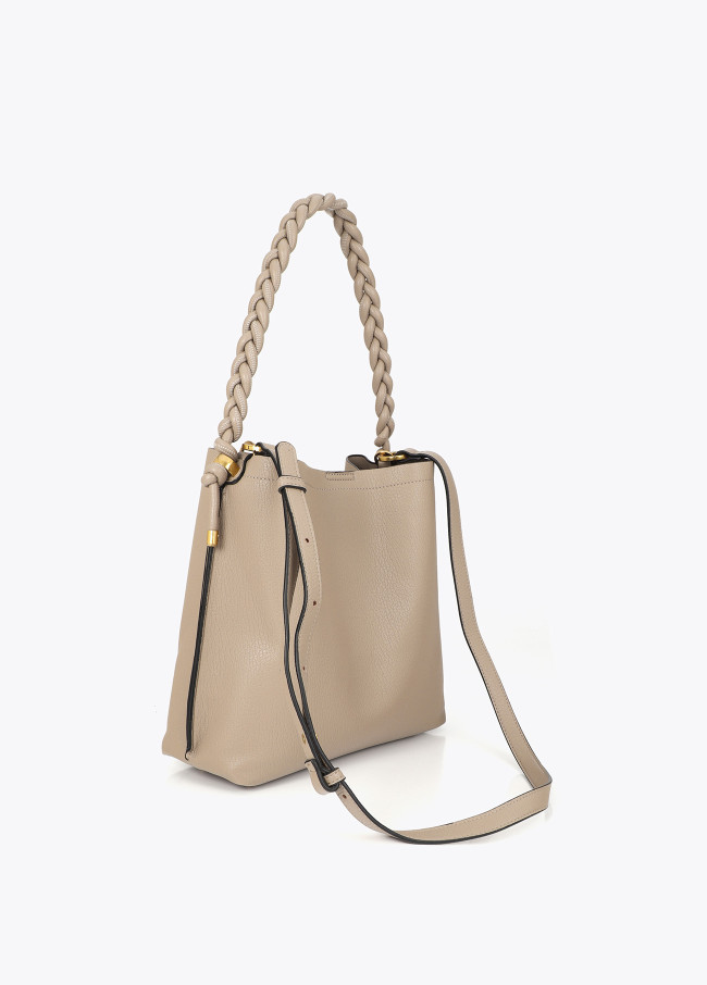 Borsa Shopper con Dettaglio Intrecciato