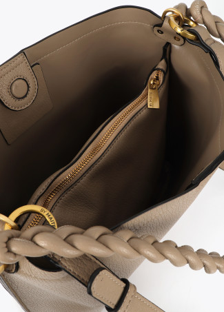 Borsa Shopper con Dettaglio Intrecciato