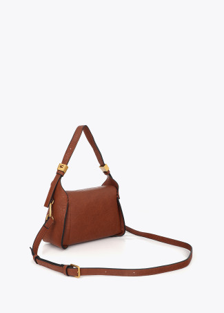 Schultertasche aus Kunstleder mit durchbrochenem Detail