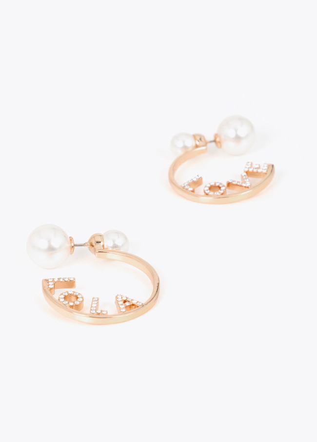 Boucle d'oreille combinée double perle