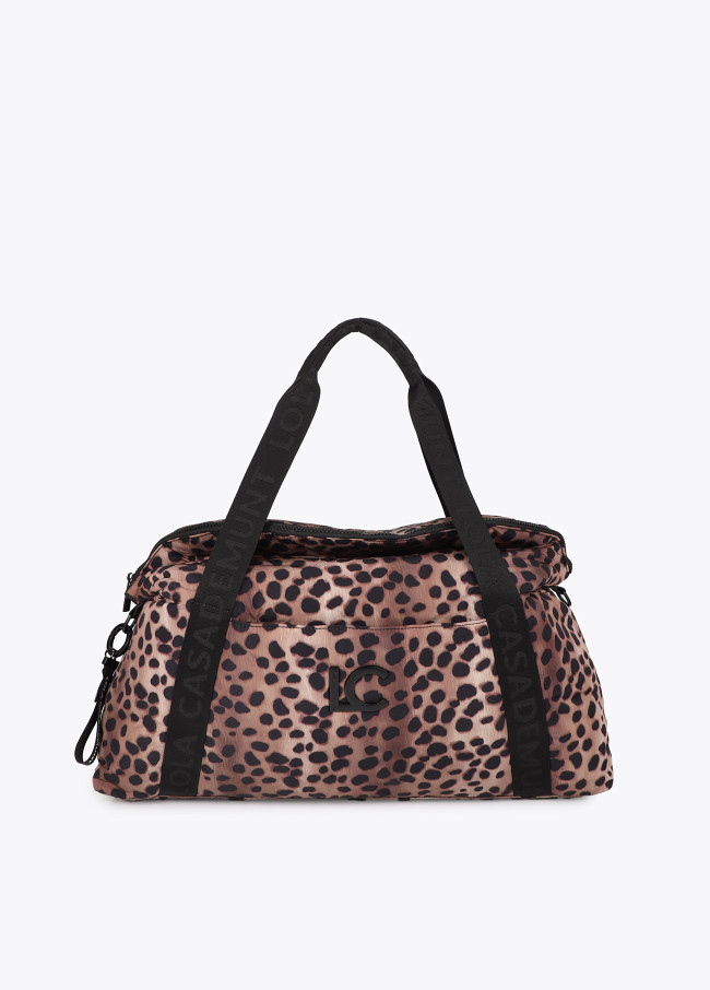 Sac Weekend en Nylon à Imprimé Animal
