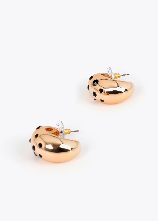 Boucles d'Oreilles Goutte Cristaux Noirs