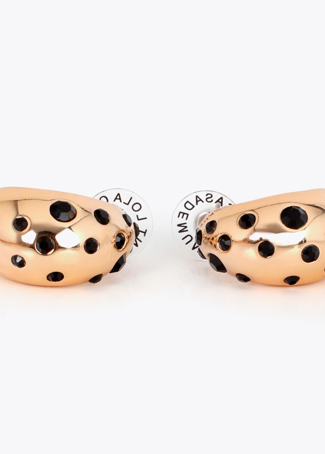 Boucles d'Oreilles Goutte Cristaux Noirs