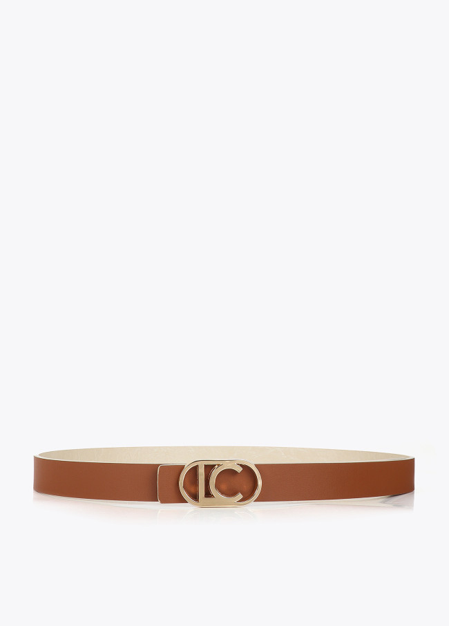 Thin Reversible Belt with Oval Buckle