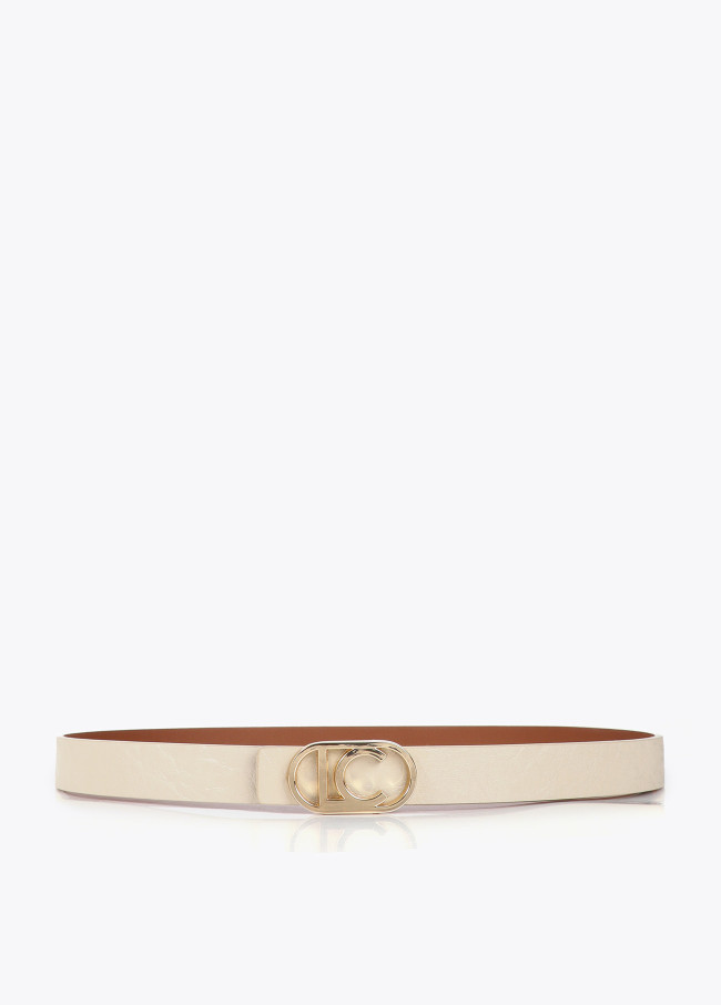 Thin Reversible Belt with Oval Buckle