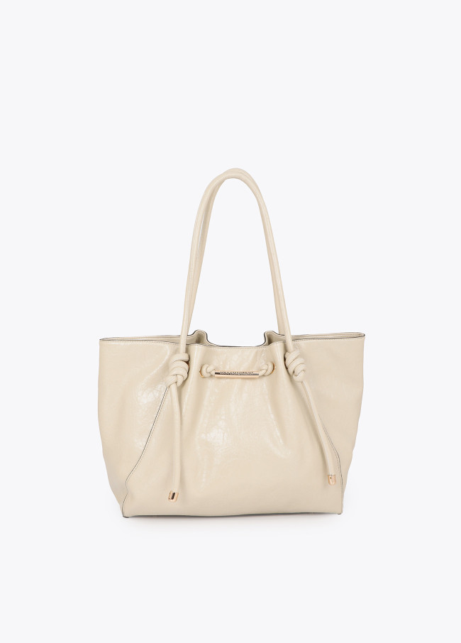 Shopper avec Tube Métallique et Logo Découpé