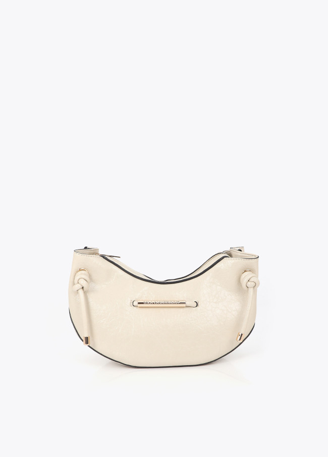 Sac Bandoulière Demi-lune avec Détail Logo Métallique