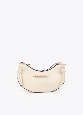 Borsa a Tracolla Mezza Luna con Dettaglio Logo Metallo