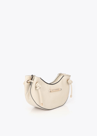 Sac Bandoulière Demi-lune avec Détail Logo Métallique