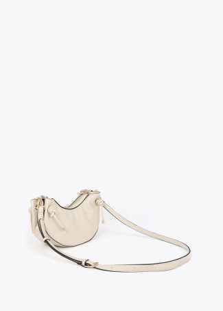 Borsa a Tracolla Mezza Luna con Dettaglio Logo Metallo