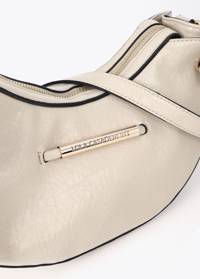 Sac Bandoulière Demi-lune avec Détail Logo...