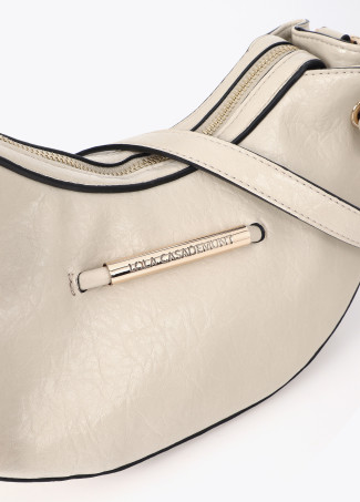 Sac Bandoulière Demi-lune avec Détail Logo Métallique