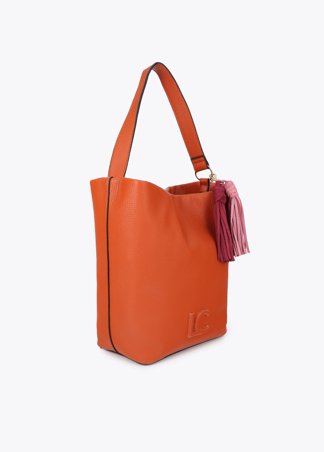 Faux Leather Shopper with Logo Detail on Handle...