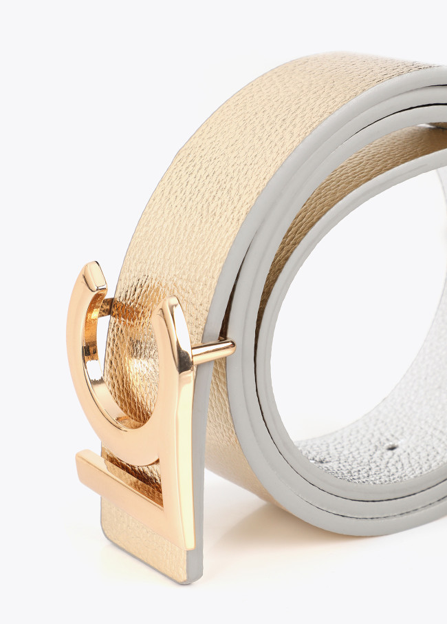 Ceinture Réversible Métallisée Boucle LC