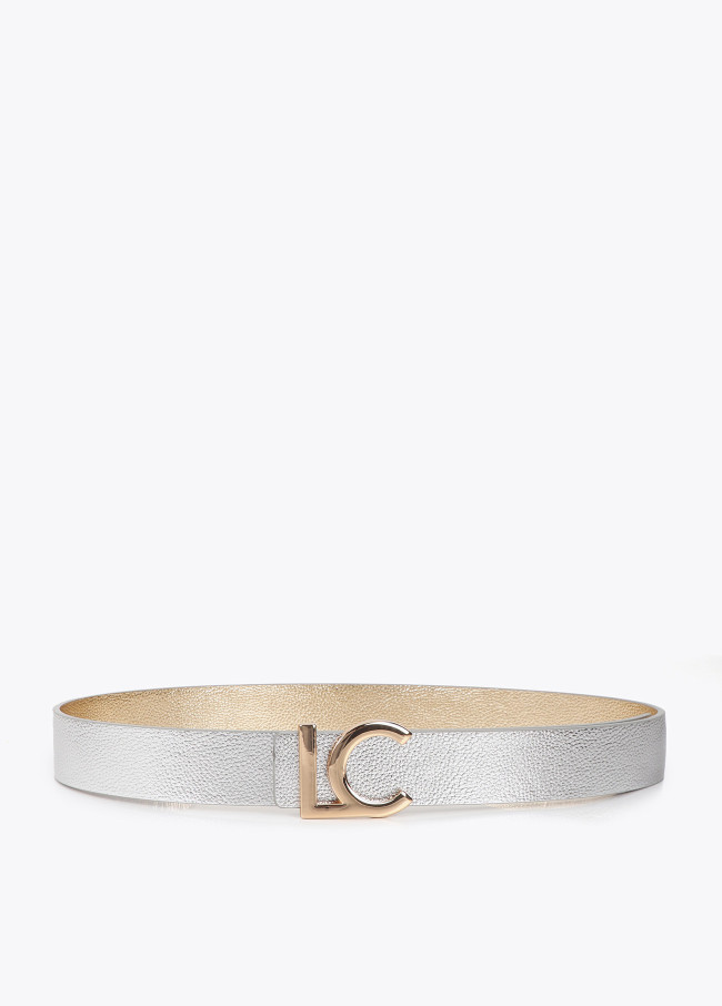 Ceinture Réversible Métallisée Boucle LC