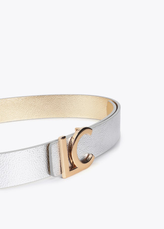 Ceinture Réversible Métallisée Boucle LC