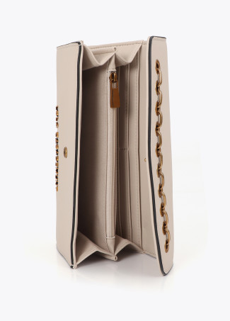 Portefeuille effet cuir à œillets