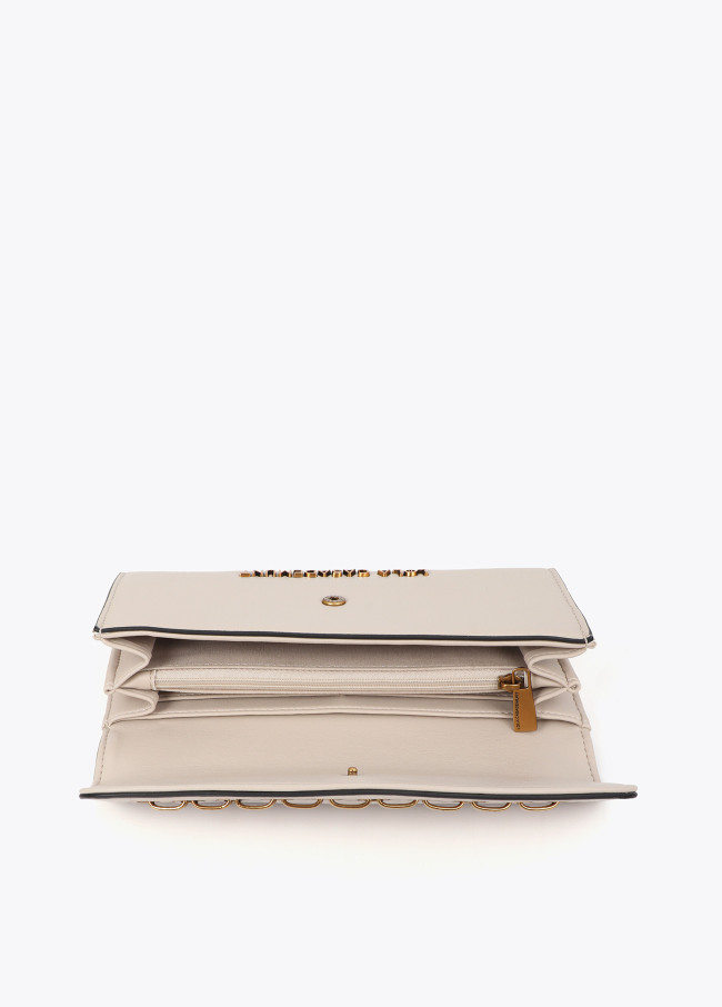 Portefeuille effet cuir à œillets
