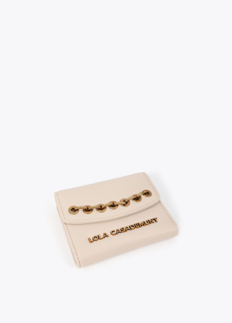 Porte-monnaie effet cuir avec œillets